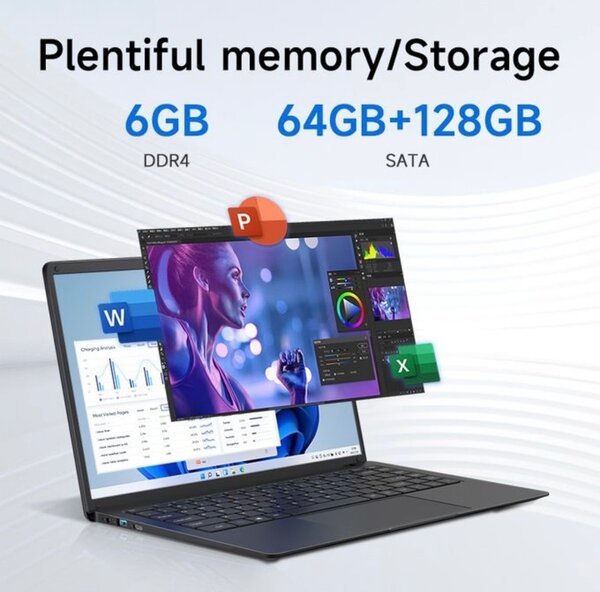 14 Inch Laptop Intel Celeron N3350 6GB RAM 192GB SSD Windows