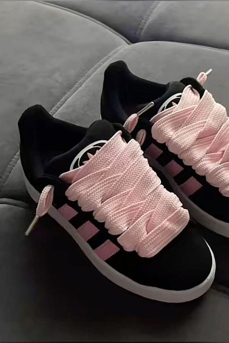 Adidas campus noir lacet rose