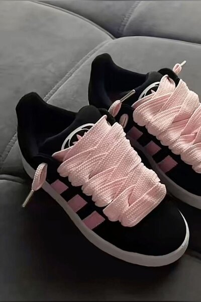 Adidas campus noir lacet rose