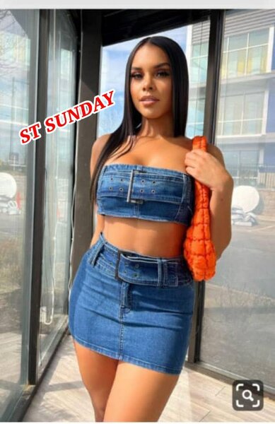 Jeans top and skirt