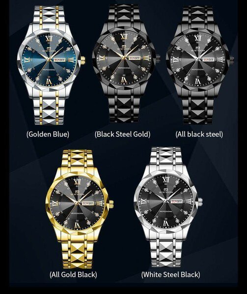 Montres élégantes en acier inoxydable
