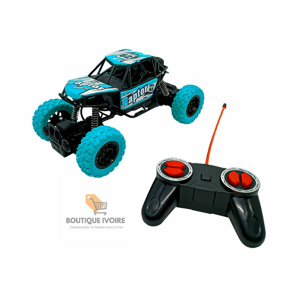 Voiture télécommandée tout-terrain avec lumières LED pour enfants.