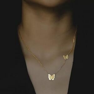 3D Fashion Cha&icirc;ne En Acier Inoxydable Pendentif Papillon