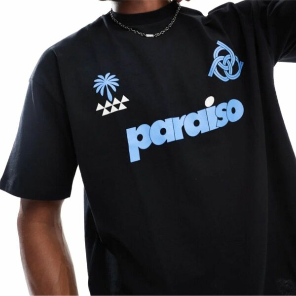 T-shirt noir graphique homme