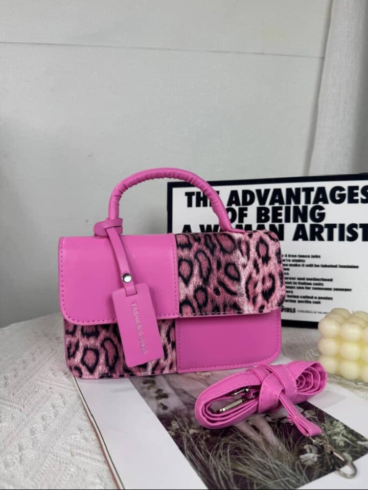 Sac à main tendance imprimé léopard