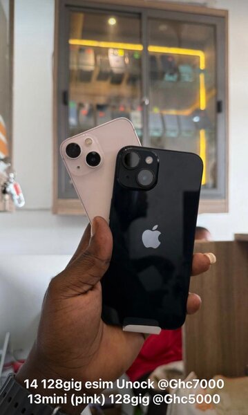 14 128gig esim Unock @Ghc6500 13mini (pink) 128gig @Ghc4500