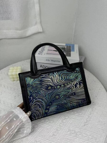 Sac à main motif paon élégant