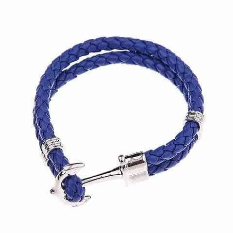 Bracelet homme cuir bleu