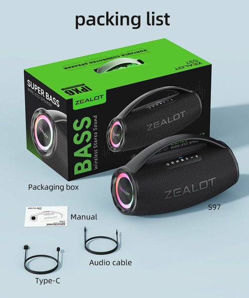 Enceinte Bluetooth Puissante 80W Zealot