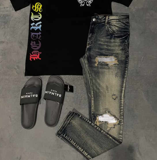 grey jeans
