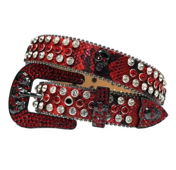 Ceinture Rock Strass Crâne
