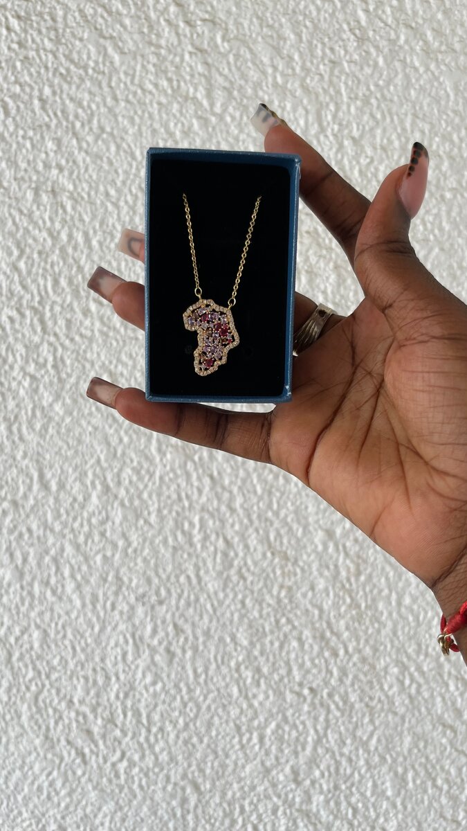 Pendentif Carte dorée Afrique