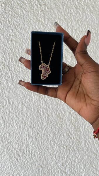 Pendentif Carte dorée Afrique
