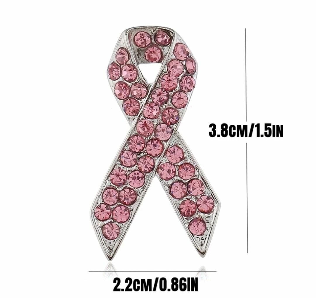 Broche octobre rose à strass