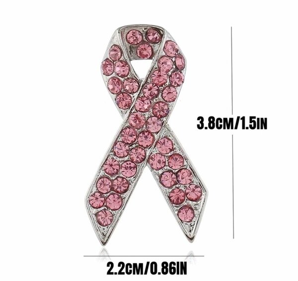 Broche octobre rose à strass