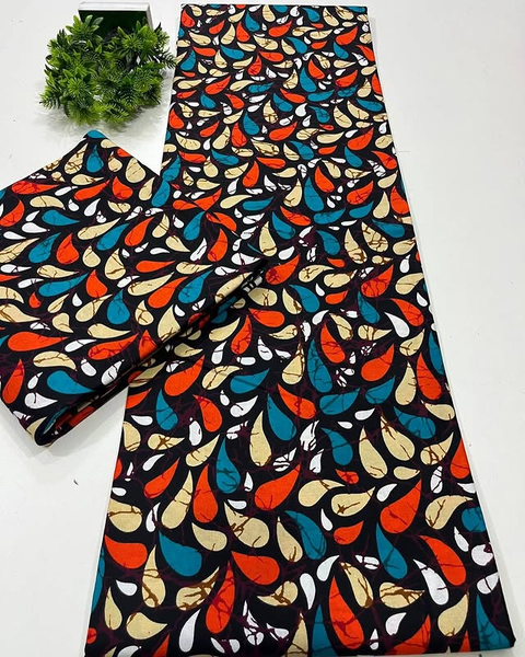 Tissu orange bleu