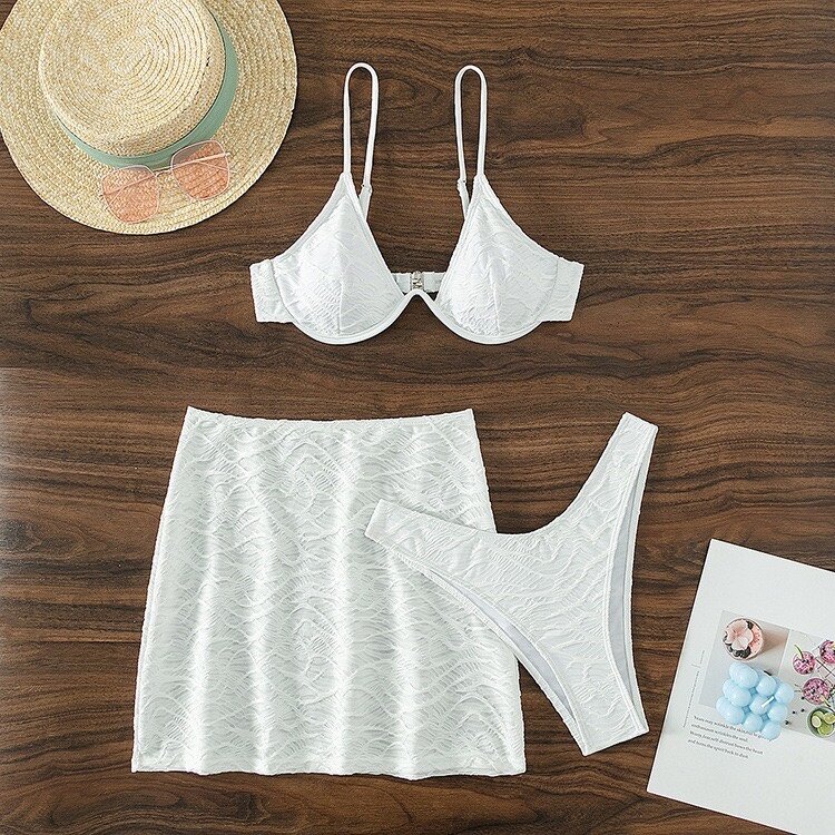 Three piece bikini swimsuit