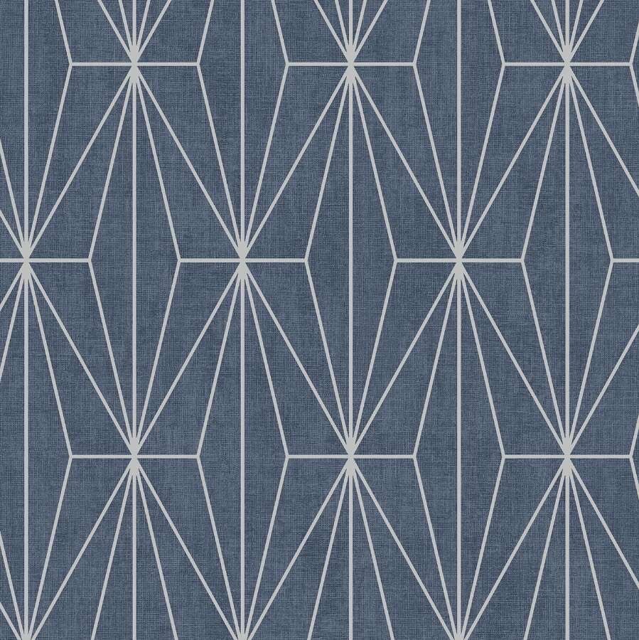 Papier peint géométrique bleu
