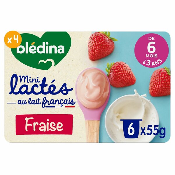 Mini Lactés fraise 06 pots