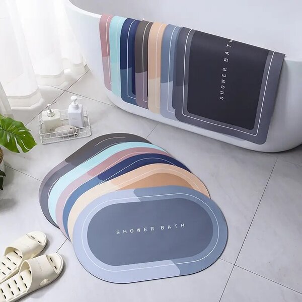 Water absorbent bath mat