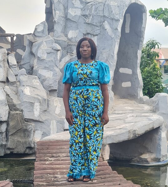 Two-piece outfit in ankara