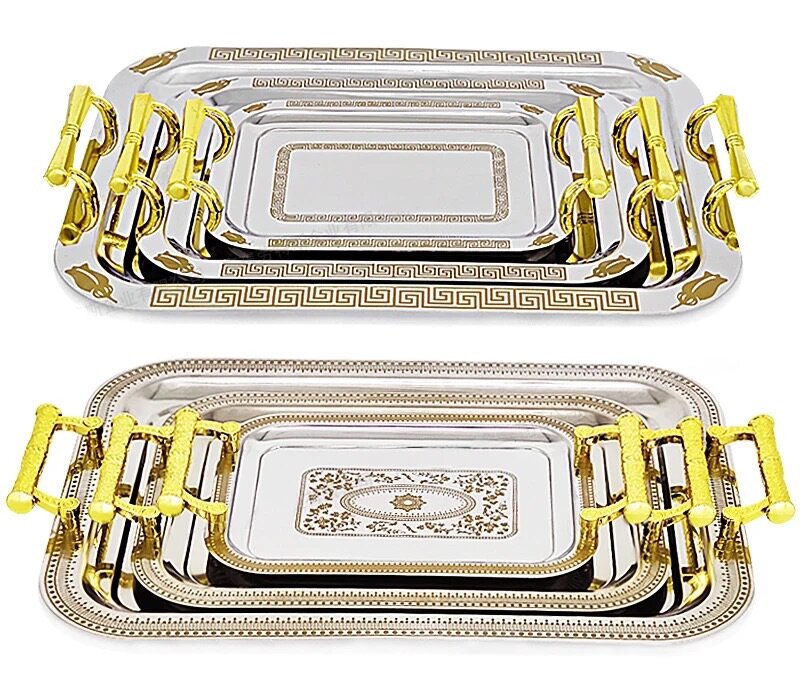 Stainless steel 3 in 1 serving trays