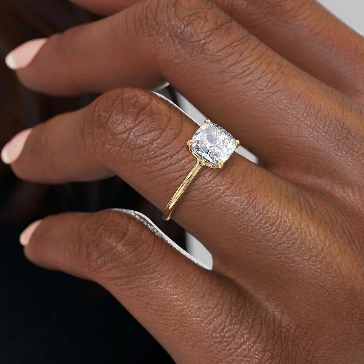 Bague solitaire en or plaqué