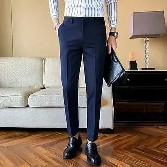 Pantalon tissu-BLEU