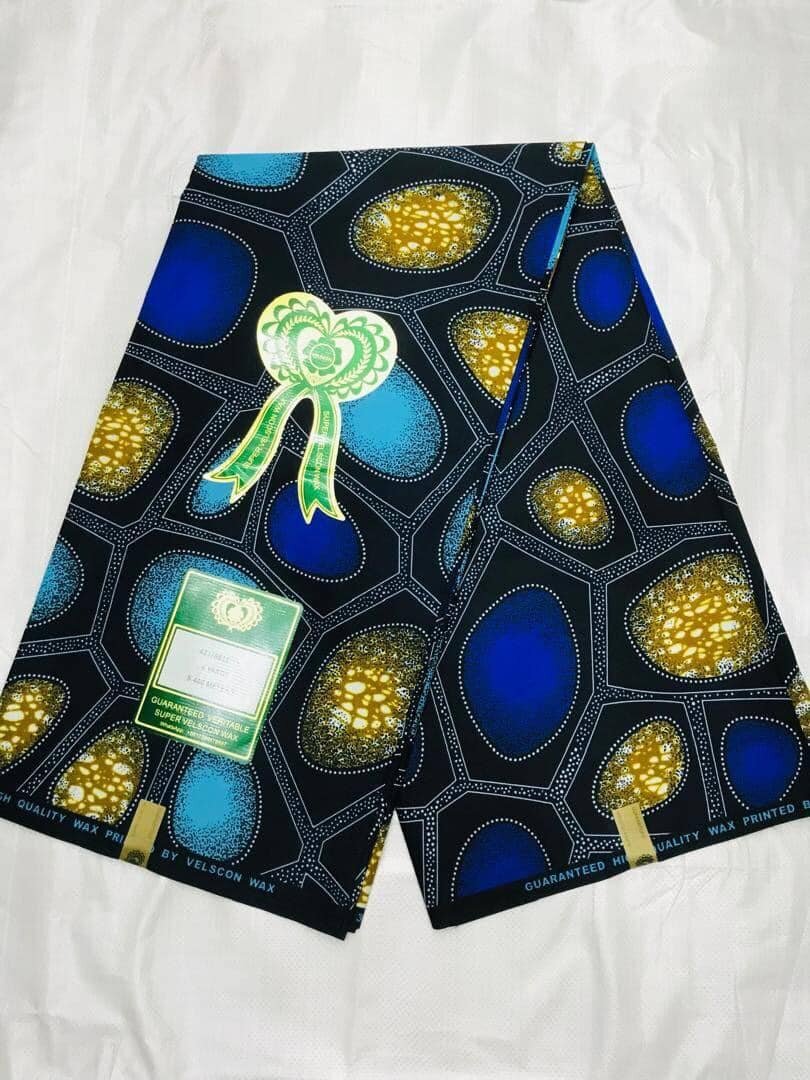 Tissu bleu jaune