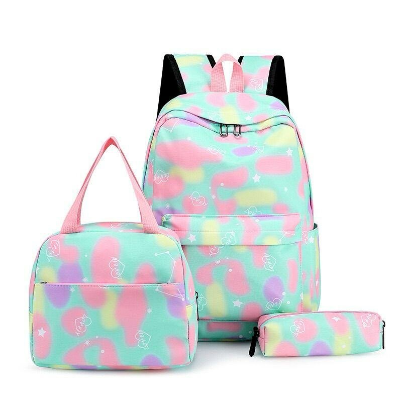 3pcs/set Laptop Backpack Adjustable Strap Fashion