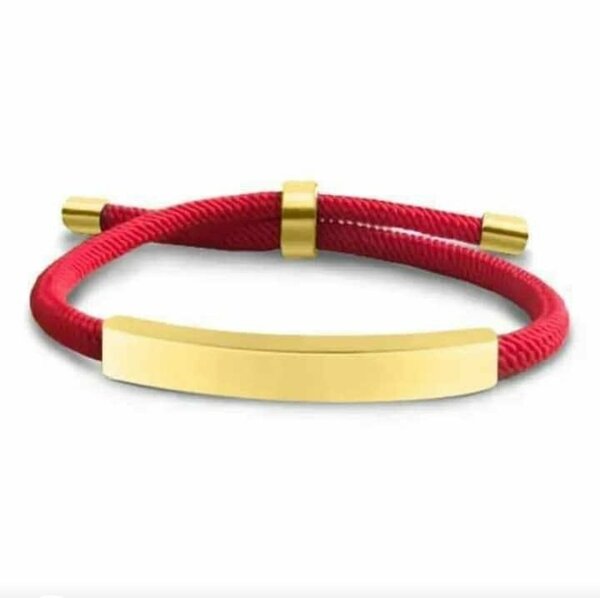 Bracelet corde rouge et or