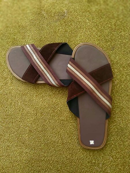 Kumasi made leather slippers for men