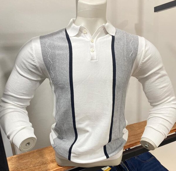men's white sweater