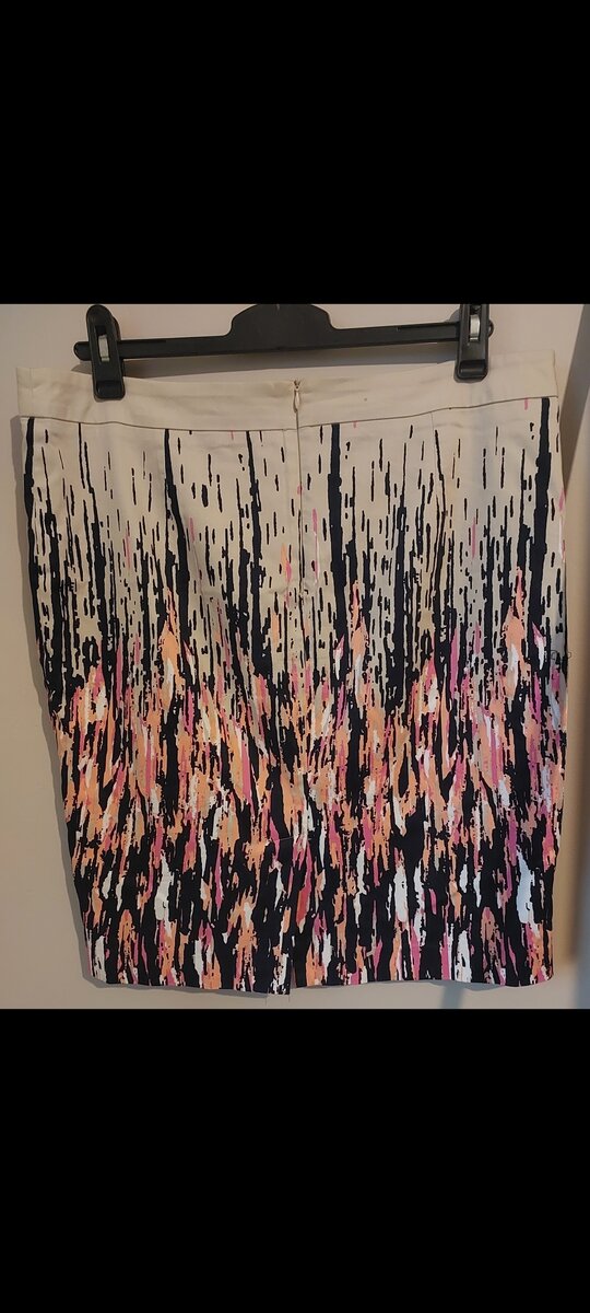 Beige Print Skirt