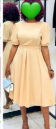Robe légère pour femme, manches jusqu'au coude, beige