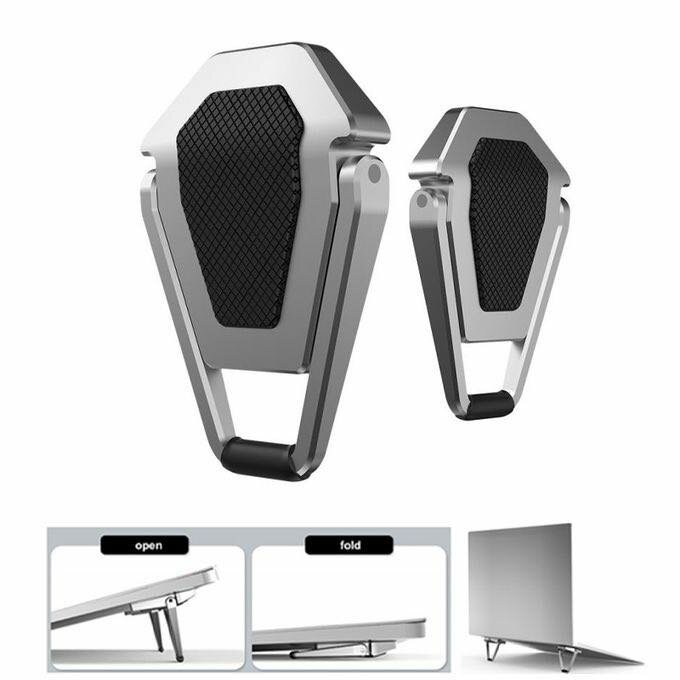 Metal Foldable Adjustable Stand Holder For Laptop - Silver