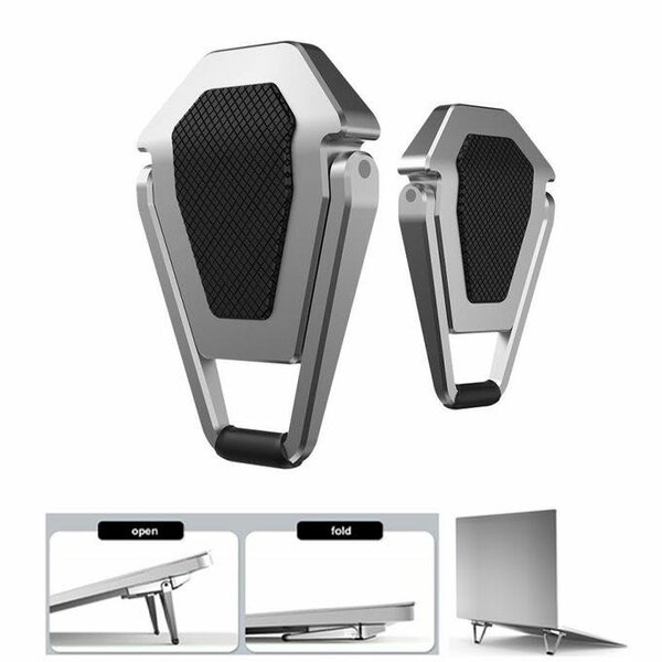 Metal Foldable Adjustable Stand Holder For Laptop - Silver