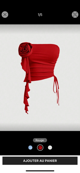 Top bustier asymétrique rouge