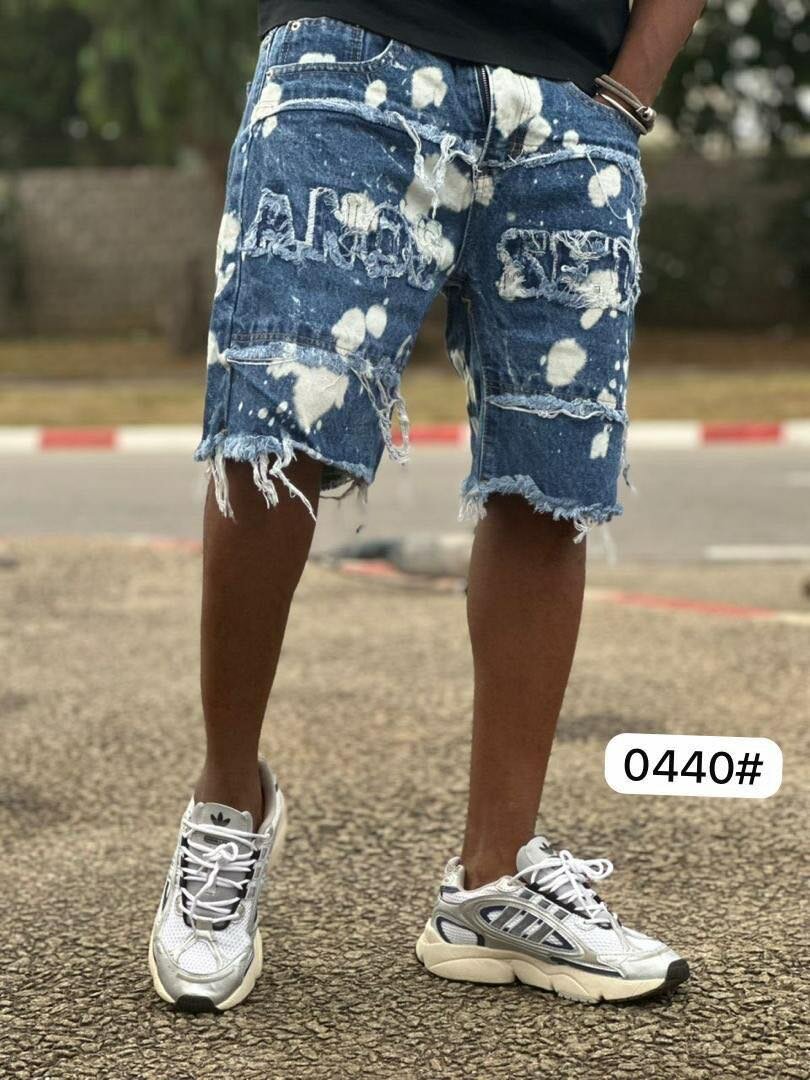 Shorts en jean déchiré homme