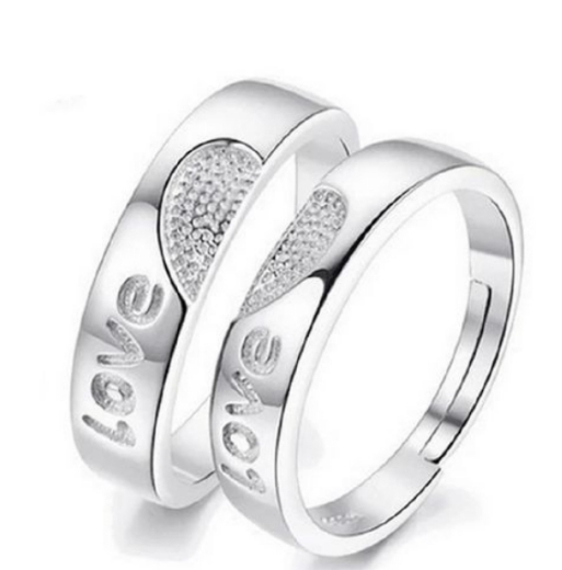 Bagues de Couple Amour Argent