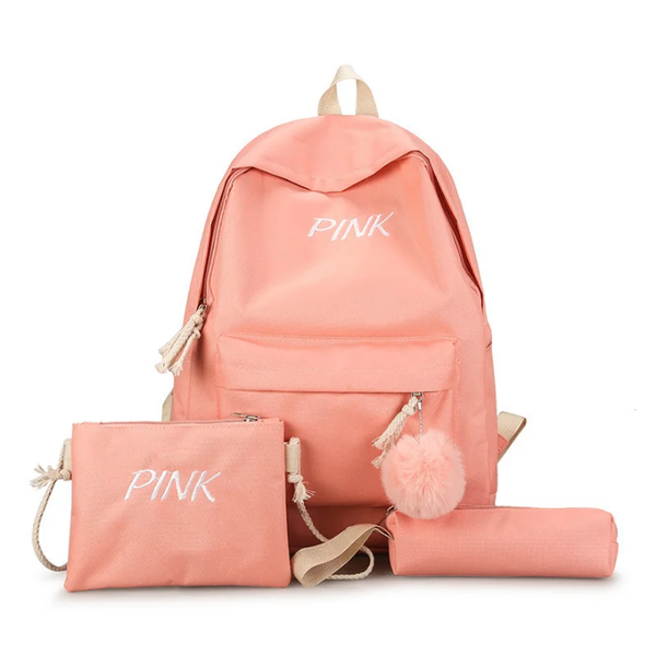 Ensemble sac à dos rose tendance