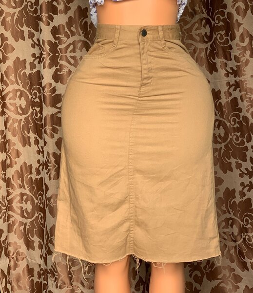 Denim long skirt