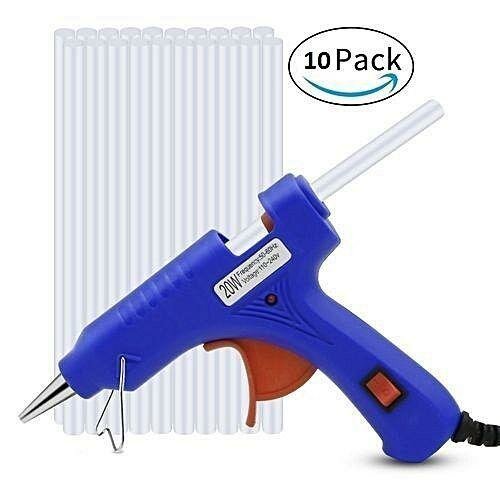 Pistolet à Colle Chaude 20W Fourni Avec 10 Bâtons De Colle - Bleu