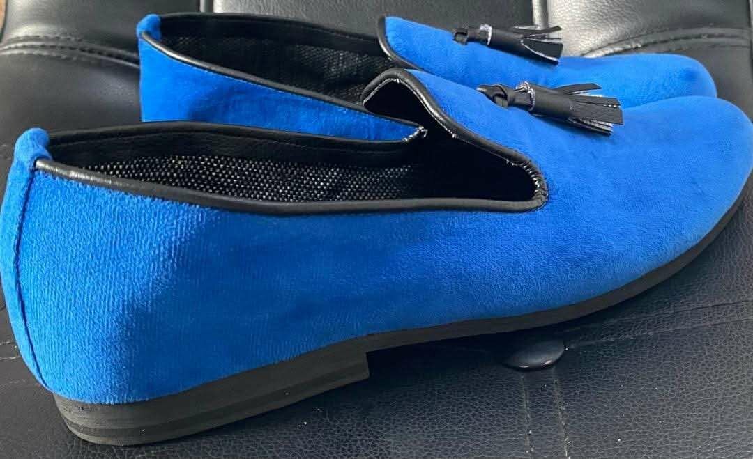 Mocassins bleus en daim élégant