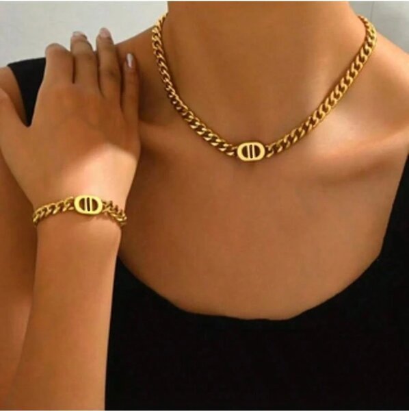 Set Collier et Bracelet Dorés