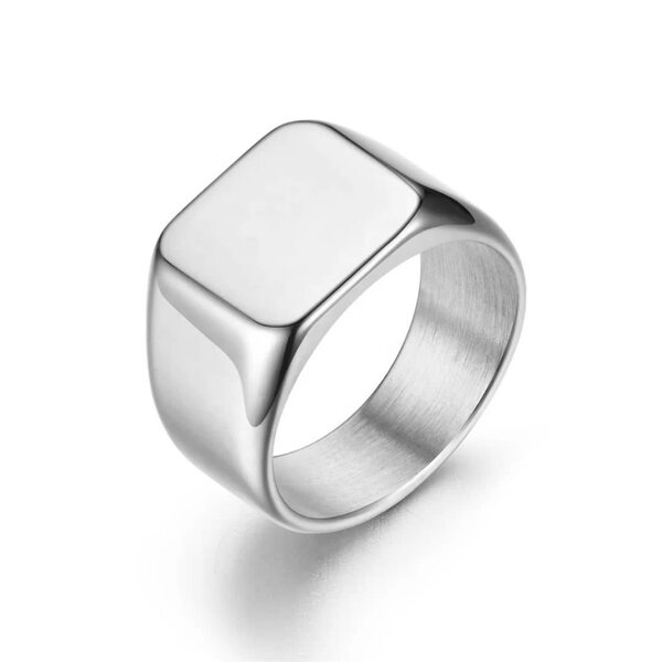 Bague Homme Acier Inox Carrée