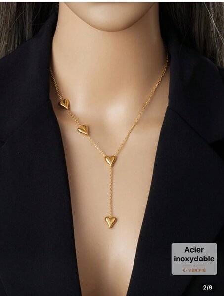 Collier cœur doré élégant