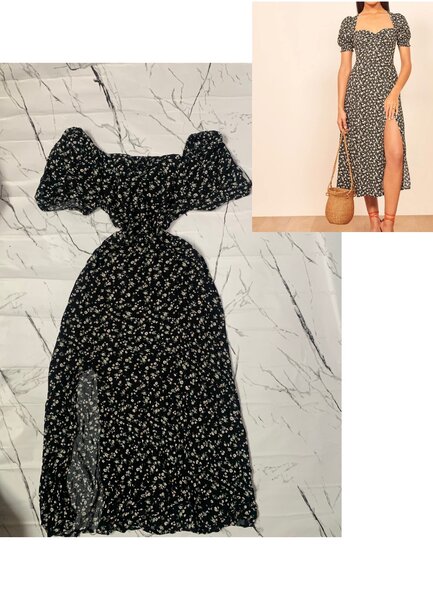 Black floral dress