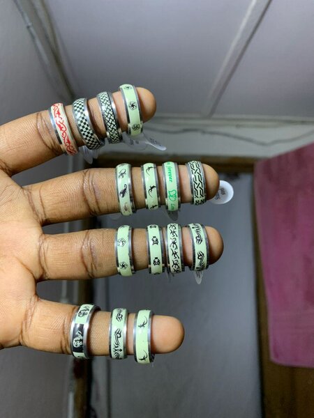 Bague  Fantaisie acier inoxyda