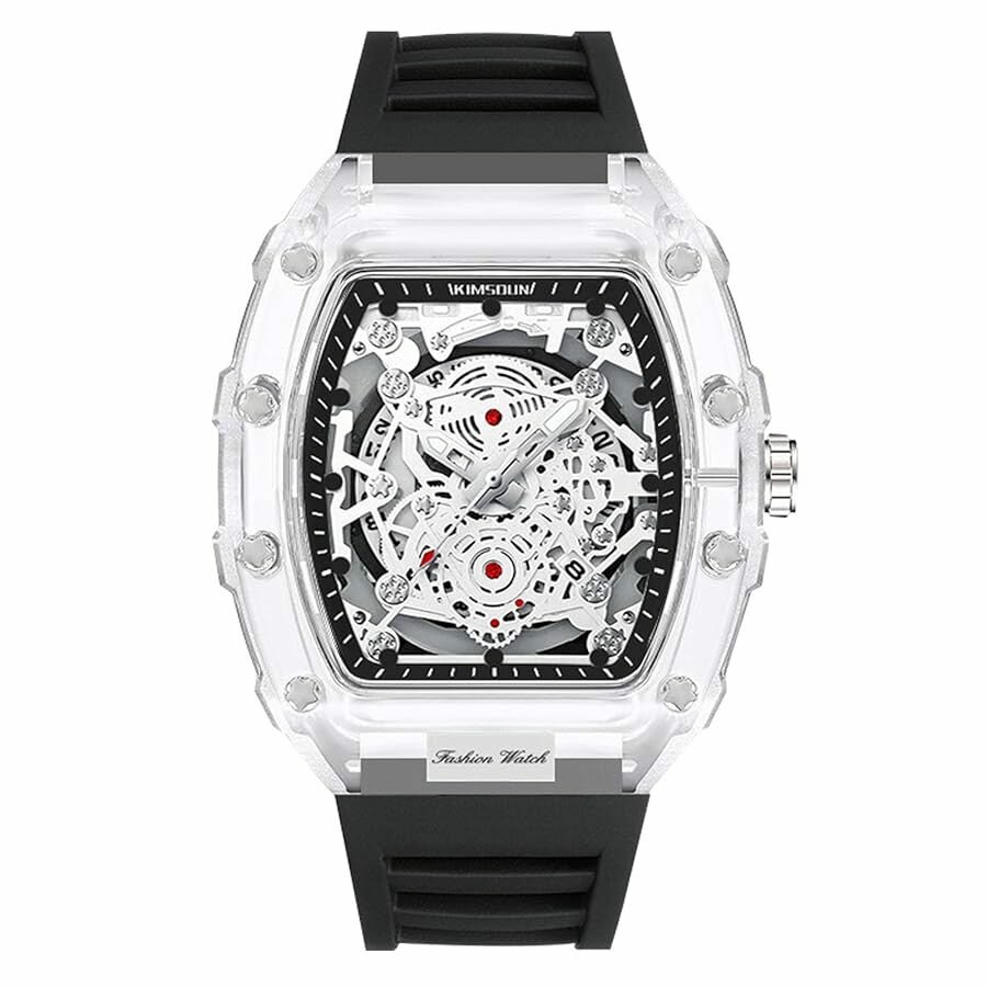 Montre squelette transparente
